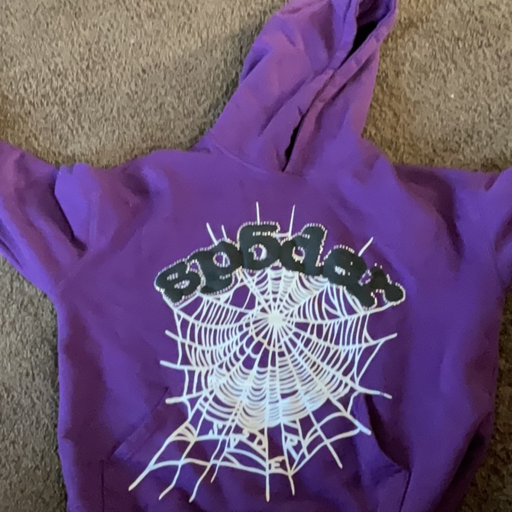 Purple Hoodie with Spider Web Design